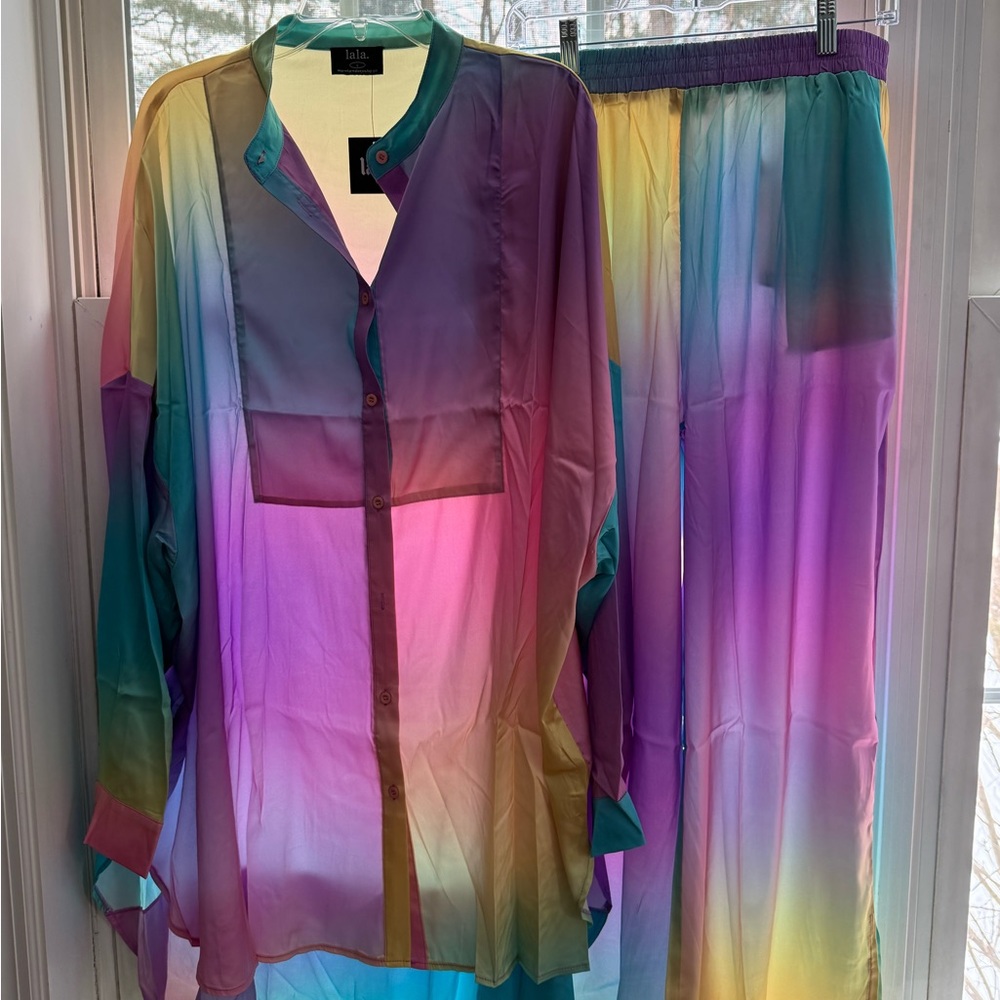 Dressed in Lala - Satin Playsuit in Rainbow 🌈 Dream 😴